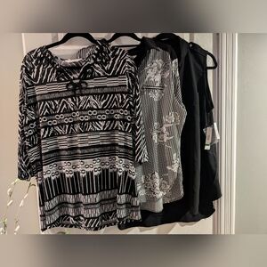 Black & White Patterned Women’s Top